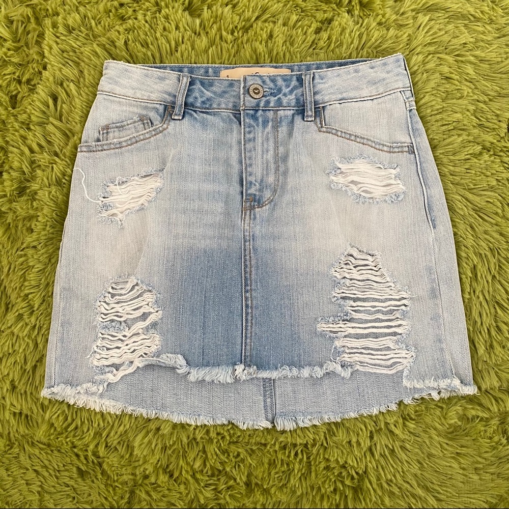 Hollister Distressed Denim Mini Skirt